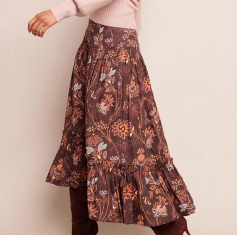 Cara Cara Tisbury Skirt in Brown Vint Blossom NWT